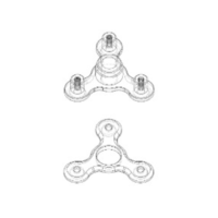 Structural blueprint of 9545 3-blade folding propeller