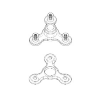 Technical schematic of 1248 3-blade folding propeller