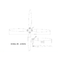Blueprint of 1812 folding propeller 3 and 4 blade hub